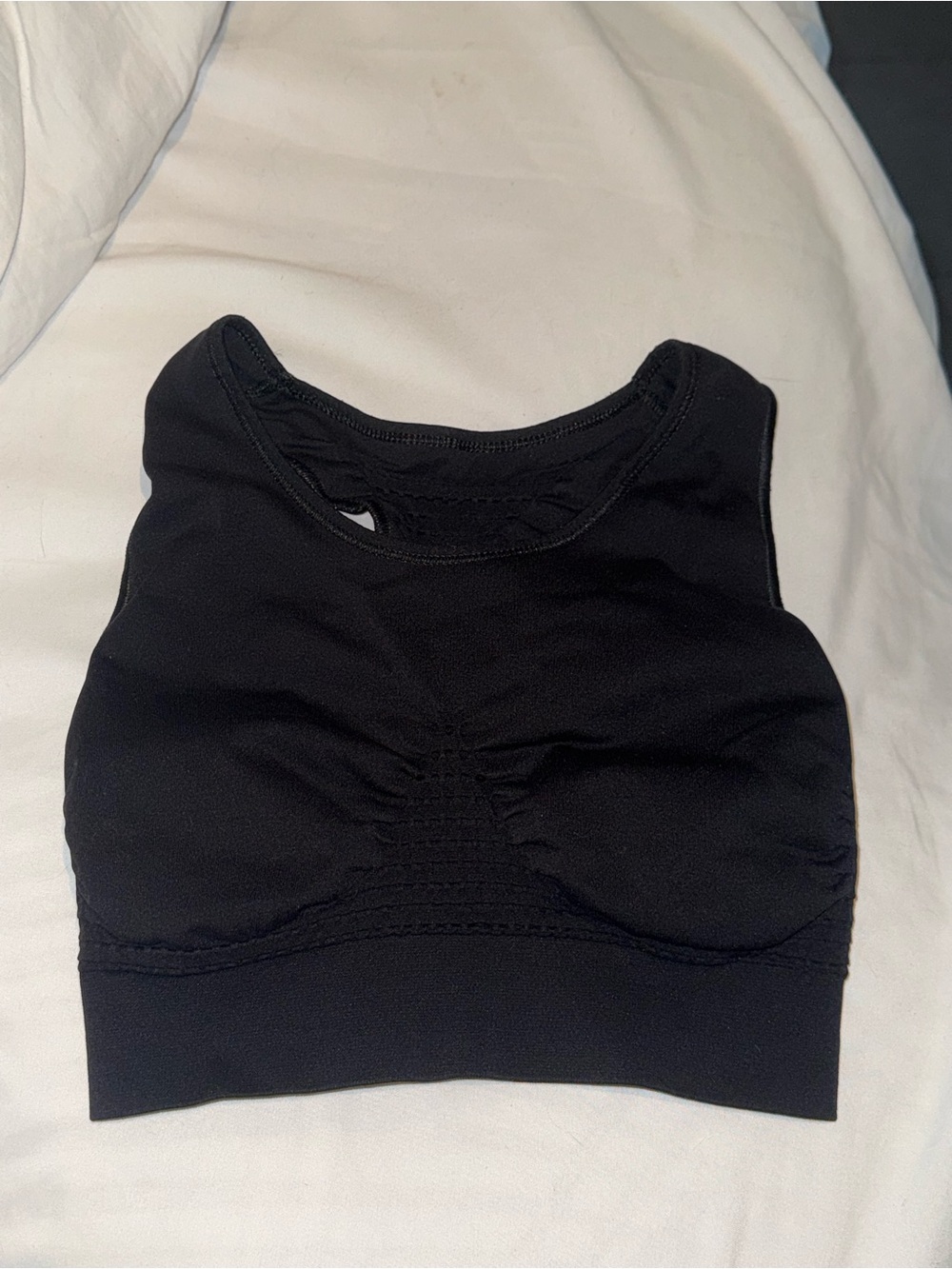Sweaty Betty Black Seamless Racerback Sports Bra Ruched Size Small